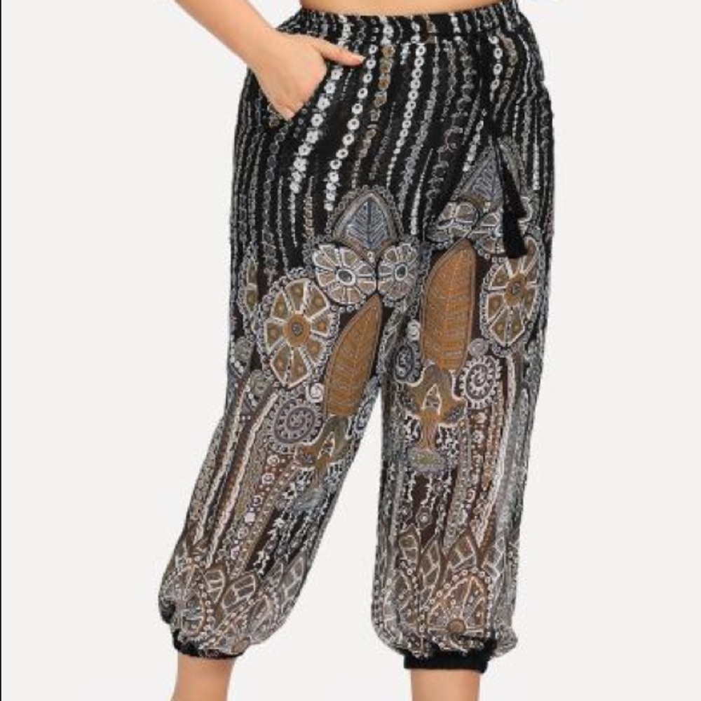Pattern Lantern pants (plus size)